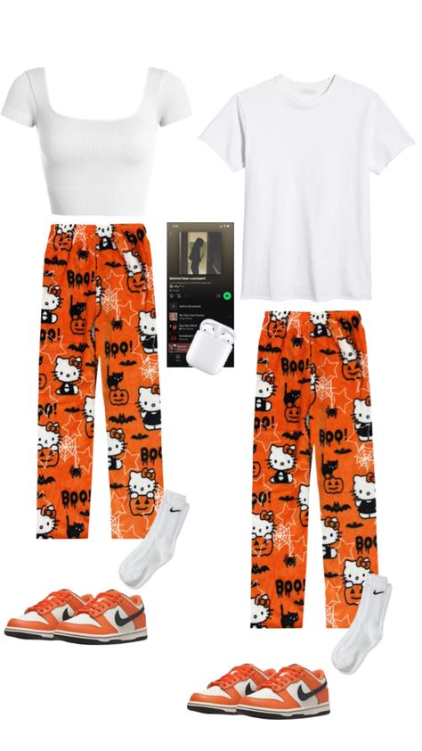 #couple #matching #love #teenageromance #pajamas #nike #dunks #cuts Matching Halloween Pajamas Couples, Couple Pjs, Matching Halloween Pajamas, Teenage Romance, Halloween Couple, Halloween Pajamas, Matching Halloween, Matching Couple Outfits, Matching Pajamas