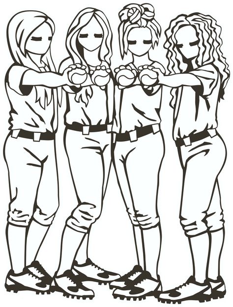 Softball Drawings Ideas, Softball Clipart Free, Softball Coloring Pages, Softball Painting Ideas, Softball Sketch, Softball Art, Softball Drawings, Softball Tattoos, Softball Backgrounds