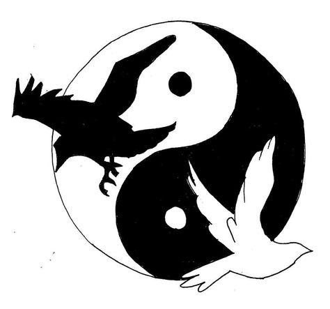 Ying Yang Art, Mystic Symbols, Ying Yang, Yin Yang, Bing Images, Batman, Birds, Deviantart, Drawings