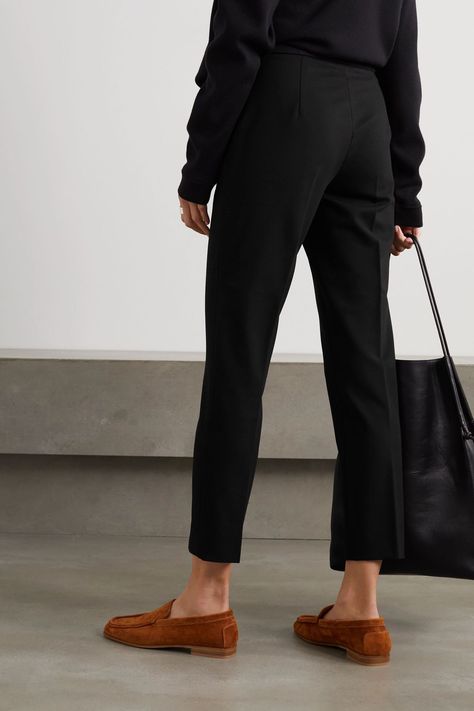 f442d33fa06832082290ad8544a8da27desc49722124ri Black Slim Pants, Black Pants Outfit, Business Chic, Trendy Fashion Outfits, Slim Leg Pants, Black Trousers, Tapered Pants, Slim Straight Jeans, Classy And Fabulous