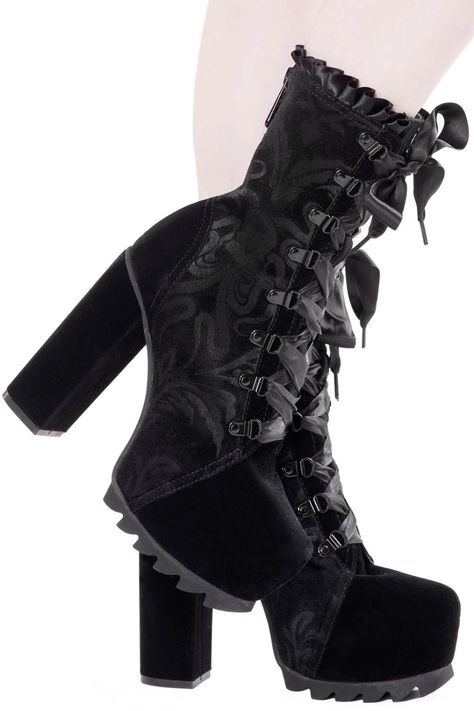 High Heel Platform Boots, Alternative Shoes, Goth Boots, Gothic Boots, Vegan Boots, Dark Heart, Cthulhu, Step Up, Women's Boots