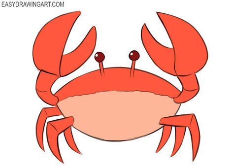 Learn how to draw easy a crab with this step by step drawing tutorial Crab Drawing Easy, Crab Drawing, Swimming Cartoon, Green Crab, Crab Cartoon, Head Drawing, Draw Easy, Sidewalk Chalk Art, Nature Sketch