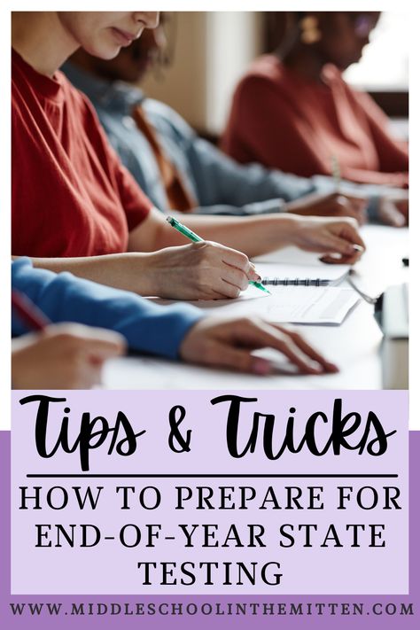 This blog post shares about strategies for preparing for end-of-the-year high-stakes testing to make your students feel confident! These strategies for state testing prep and end-of-year testing encouragement will help you practice intentionally, teach testing strategies, and help your students do their best! Perfect for elementary and middle school math or ELA teachers and administrators! Read this post today! Test Taking Strategies For Middle School, State Testing Prep, Testing Encouragement, Maths Activities Middle School, Math Activities Elementary, Middle School Math Classroom, Test Taking Strategies, School Testing, Testing Strategies