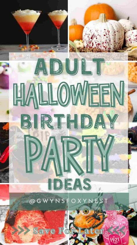 Create a spooky Halloween party with these fun adults Halloween Birthday Party Ideas. Halloween Birthday Theme For Adults, 60th Halloween Birthday Party, October 30th Birthday Party, Halloween Adult Birthday Party, Girls Halloween Party Adult, Halloween Themed Birthday Party Adults, Halloween Birthday Party For Adults Decorations, 30th Birthday Halloween Party, 21st Halloween Birthday Ideas