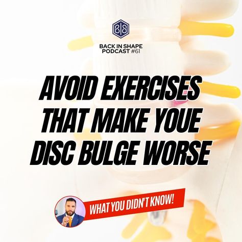 What gym exercises should be avoided if you have a L4 L5 disc bulge Bulging Disc Lower Back Exercises, Bulging Disc Exercises, Back Workout Women, Lumbar Disc, Gym Exercises, Things To Watch, Bulging Disc, Core Strengthening Exercises, Back To The Gym