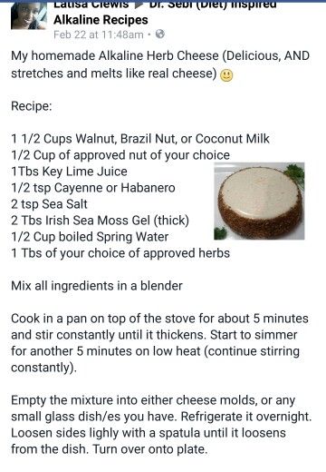 Alkaline Vegan herb cheese with Dr Sebi approved ingredients Alkaline Cheese, Dr Sebi Recipes Alkaline Diet, Raw Food Diet Plan, Dr Sebi Alkaline Food, Dr Sebi Recipes, Alkaline Vegan, Alkaline Diet Recipes, Herb Cheese, Dr Sebi