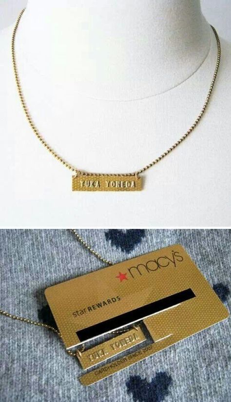 :) Credit Card Crafts, Card Earrings, Bank Balance, Gold Leaf Necklace, Card Necklace, Diy Collier, Credit Card Art, Diy Website, Bad Idea