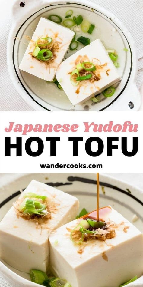 Yudofu is the easiest Japanese hot pot ever. In just 5 minutes, you’ll enjoy delicious boiled tofu that’s healthy, light and full of satisfying flavour. Perfect as a tasty side dish or snack. Boiled Tofu Recipes, Boiled Tofu, Japanese Soft Tofu Recipes, Soon Doo Boo Tofu Soup, Mapo Tofu Recipe Japanese, Tofu Mofu Bofu, Dashi Recipe, Easy Japanese Recipes, Winter Dishes