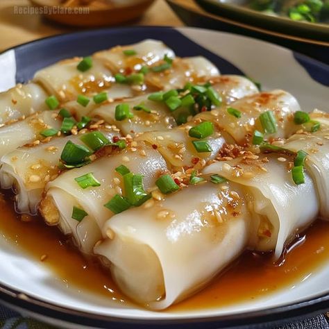 Cheung Fun Recipe, Steamed Rice Rolls, Rice Noodle Rolls, Noodle Rolls, Cheung Fun, Rice Noodle Roll, Cajun Shrimp Pasta, Rice Rolls, Homemade Comfort Food