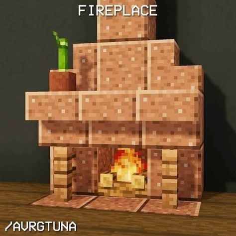 Cute Minecraft Floor Ideas, Cashier Minecraft, Minecraft Canopy Bed Ideas, Minecraft Scarecrow Ideas, Fireplace Ideas Minecraft, Minecraft Furnace Design, Minecraft Brewing Room Ideas, Minecraft Camp Fire Ideas, Chimney Minecraft