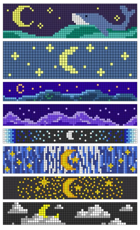 Cross Stitch Bracelet Pattern, Perler Beads Bookmark Pattern, Diy Seed Bead Loom, Pixel Art Bracelet Pattern, Pexil Art Design, Perler Bead Patterns Bookmark, Magic Pixel Art, Loom Beading Patterns Free, Bead Loom Bracelets Patterns