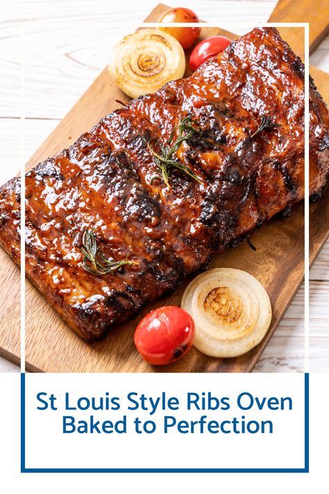 Discover the magic of Maven Cookery's St. Louis Style Ribs Oven Baked to Perfection! Our step-by-step guide will show you how to achieve smoky, succulent, and fall-off-the-bone ribs that will impress even the toughest critics. Don't wait - elevate your cooking game today and indulge in the ultimate rib experience! Oven Ribs Fall Off The Bone Pork, St Louis Ribs In Oven Fall Off The Bone, Oven Baked St Louis Style Ribs, St Louis Style Ribs Oven, St Louis Ribs In Oven, Ribs Oven Baked, St Louis Ribs Recipe, St Louis Ribs, St Louis Style Ribs