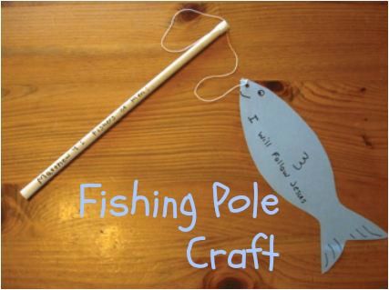 Fishing Pole Craft, Fishers Of Men, Jesus Crafts, Nursery Crafts, Children's Church Crafts, Bible Story Crafts, Sunday School Crafts For Kids, Bible School Crafts, Christian Crafts