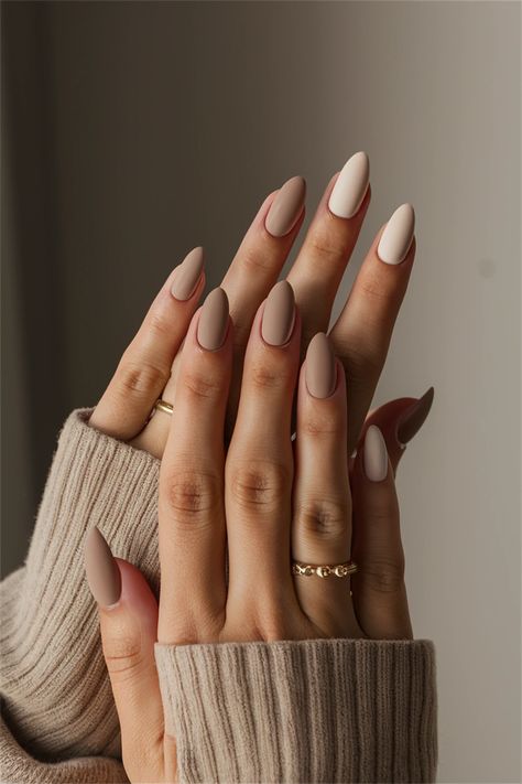 Discover the beauty of minimalism with these simple nail ideas featuring neutral plain colors. This stunning style highlights the elegance of a nude palette, perfect for any occasion. Whether you're heading to the office or enjoying a night out, these nails offer a polished look that exudes sophistication. Embrace the charm of simplicity and let your nails do the talking! Plain Elegant Nails, Short But Long Nails, French Minimalist Nails, Nails One Color Simple Classy, Off White Fall Nails, Simple Nail Colors Winter Classy, September Classy Nails, Bridesmaid Neutral Nails, Simple Tan Nails