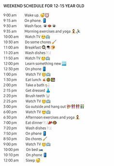 9am Morning Routine, Weekend Morning Routine, Weekend Schedule, Weekend Routine, Teen Workout Plan, Morning Routines List, School Routine For Teens, Morning Routine Productive, Morning Routine School