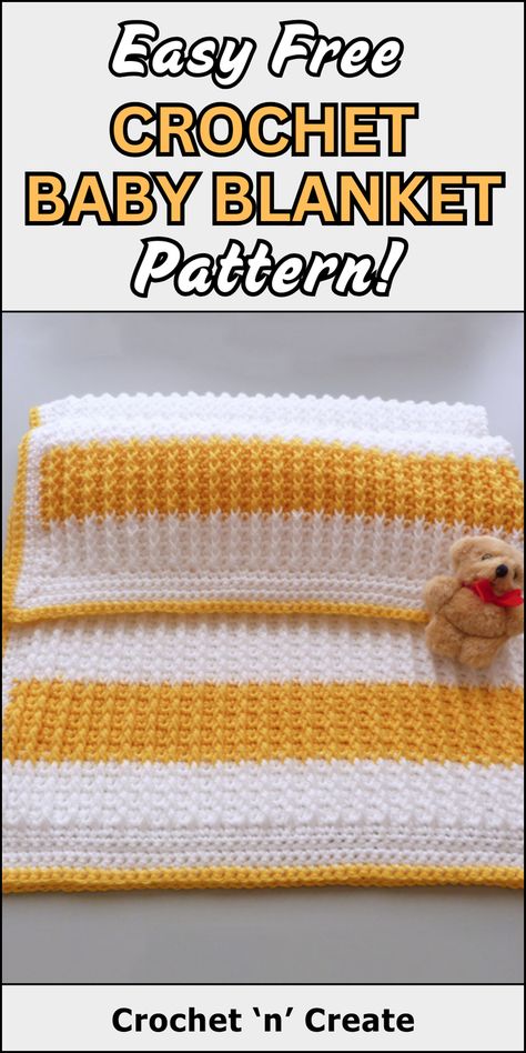 Free crochet pattern - Rib Baby Blanket from crochet 'n' create. Free fast, quick-easy-beginner-friendly! 'Don't forget to save' Crochet Blanket Patterns Easy Fast, Crochet Baby Blanket Stitches, Free Afghan Patterns To Crochet, Easy Baby Blanket Crochet Pattern Free, Free Baby Blanket Crochet Patterns Easy, Free Crochet Pattern Baby Blanket, Quick Crochet Baby Blanket Free Pattern, Crochet Baby Blankets Free Patterns, Granny Square Blanket Ideas