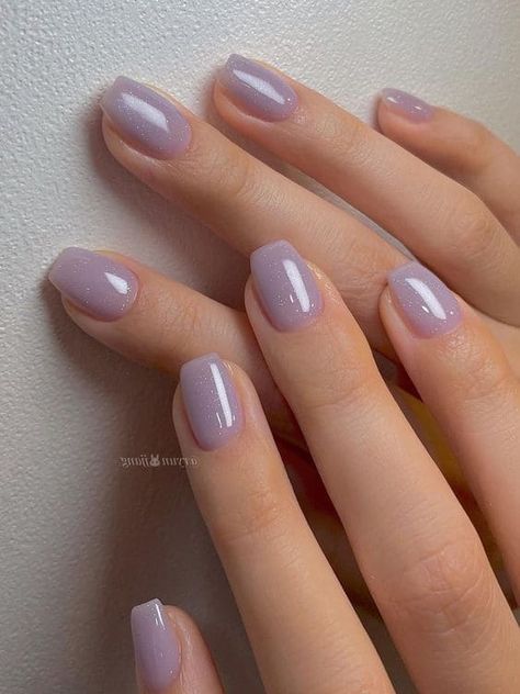 15 Elegant Mauve Nails With a Touch of Korean Flair | The KA Edit Soft Colour Nails, Nail Inspo Mauve, Muted Lavender Nails, Simple Mauve Nails, Lavender Velvet Nails, Milky Nails Purple, Nail Color For Purple Dress, Lavender Squoval Nails, Lilac Shimmer Nails