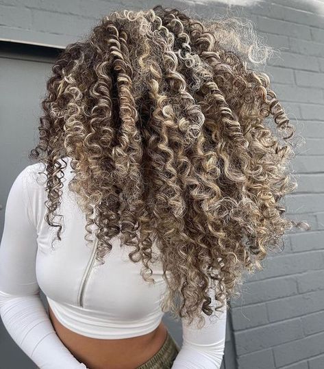 Urban Bloom Curls on Instagram: "Ashy Curly Goals😍🔥 Keep note this type of color job requires multiple sessions, salon and home maintenance and it’s not cheap. Beautiful Curly balayage by Alexis @curlssbyylexx #balayage #curlybalayage #ashycurls #urbanbloomcurls" Ashy Curly Hair, Balayage On Dark Curly Hair, Curly Balayage, Curly Balayage Hair, Ashy Blonde Balayage, Crazy Curly Hair, Blonde Highlights Curly Hair, Ashy Balayage, Curly Hair Ideas