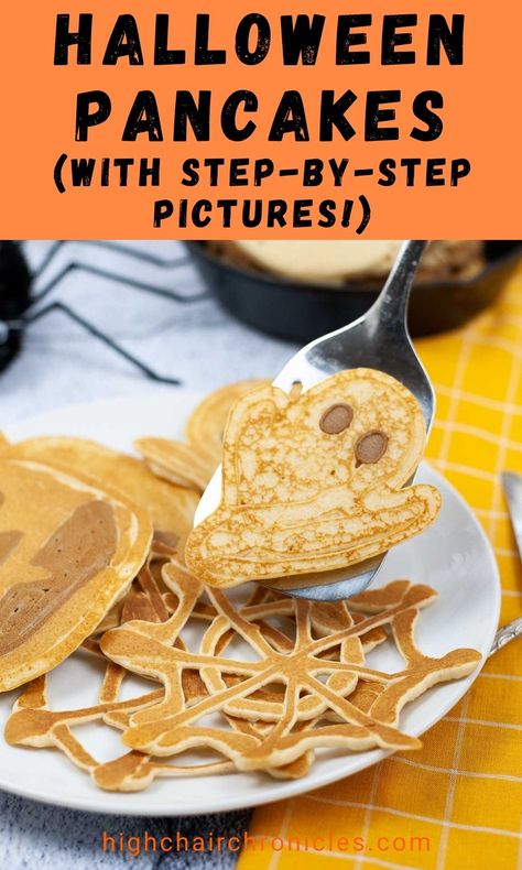 Easy Halloween Breakfast, Halloween Pancakes, Kids Pancakes, Pancake Shapes, Quick And Healthy Breakfast, Breakfast Casserole Bacon, Halloween Breakfast, Thanksgiving Breakfast, Pancake Art