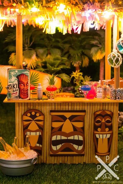 A Tropical Oasis and Tiki Bar - for a dollhouse #Vintage Tiki #Tiki Bar #1960s Bar #Vintage Blogger Tikki Bar Backyard Diy, Tiki Themed Backyard, Miniature Tiki Bar, Tiki Signs Diy, Tropical Bar Decor, Garden Tiki Bar, Tropical Theme Bar, Tiki Room Party, Outdoor Tiki Bar Ideas