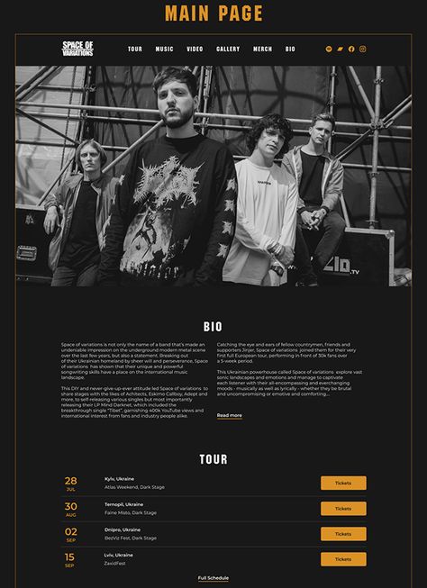 Rock Band Website Design, Music Band Website, Band Website Design, Musician Portfolio, Press Kit Design, Musician Website, Band Banners, Rap Concert, Band Website