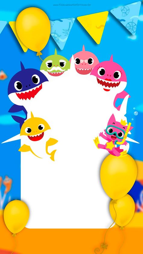 Shark Birthday Party Invitation, Baby Party Themes, Shark Birthday Cakes, Shark Party Decorations, Free Baby Shower Invitations, Shark Birthday Invitations, Baby Party Decorations, Shark Themed Birthday Party, Baby Boy 1st Birthday Party