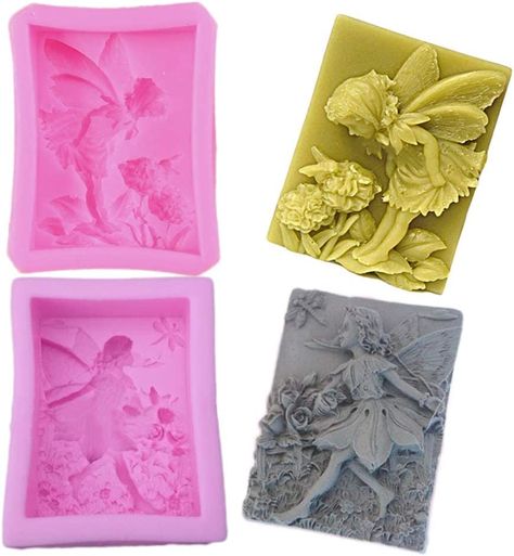 Amazon.com: SYW 2 Pcs Silicone Mold Angel Dragonfly Butterfly Fairy Craft Art Silicone Soap Mold DIY Handmade Soap Molds 3D Cake Baking Tool : Everything Else Chocolate Candy Cake, Diy Wax Melts, Silicon Molds, Soap Molds Diy, Clay Candle, Soap Making Molds, Formy Silikonowe, Diy Wax, Lip Conditioner