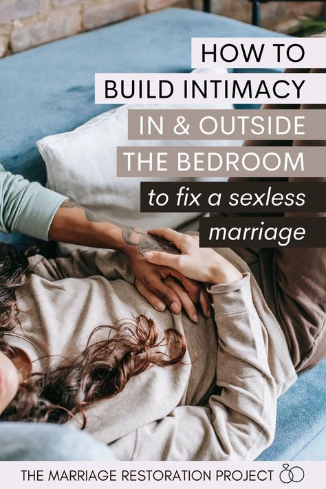 How could a couple once crazy in love now be struggling with a lack of intimacy in a sexless marriage? As marriage counseling professionals of 20+ years, feel reassured that intimacy issues are a very common marriage problem. Read on to examine what's behind the lack of physical intimacy & how to restore your emotional and physical connection to restore the spark in and outside the bedroom. | The Marriage Restoration Project | Healthy Marriage | Marriage Advice | Marital Intimacy Lack Of Romance In Relationship, Adding Romance To Marriage, Build Intimacy, No Romance In Marriage, What Blocks Intimacy, Emotional Intimacy Marriage, Help With Marriage Problems, Marriage Counseling Exercises, How To Bring Intimacy Back Into Your Marriage