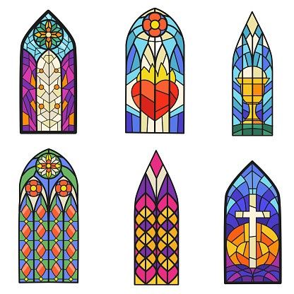 Stained Glass Windows Drawing, Stained Glass Window Drawing, Gothic Stained Glass Windows Art, Church Glass Windows, Gothic Stained Glass Windows, Stained Glass Drawing, Church Stained Glass Windows, Pointed Arch, Stained Glass Tattoo