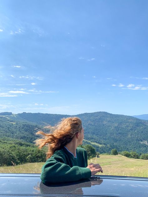 #windy #oregon #roadtrip #mountians #girl #summer #aesthetic Oregon Roadtrip, Oregon Summer, Oregon Girl, Salted Granola, Mountain Road, Look At The Stars, Granola Girl, Dream Lifestyle, Summer 24