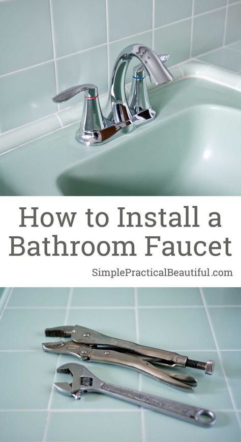 How to Install a Bathroom Faucet | DIY plumbing | replace a faucet | remove an old faucet | Moen faucet Faucet Moen, Replace Bathroom Faucet, Bathroom Improvements, Single Handle Bathroom Faucet, Steam Showers Bathroom, Diy Plumbing, Diy Bathroom Remodel, Rustic Bathrooms, Apartment Bathroom