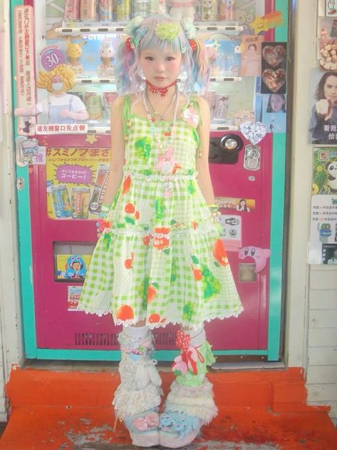 Dessert Outfit, Harajuku Outfit, Harajuku Aesthetic, Pastel Hair, Dope Fashion, Japanese Street Fashion, Green Outfit, Fantasy Dress, Other Outfits