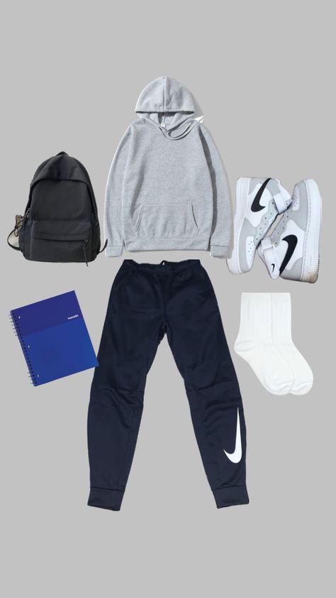 #myfirstshuffle #cozyfit #backtoschooloutfit #nikeaesthetic Boyfriend Clothes, Nike Sweatpants Mens, Nike Aesthetic, Fits Winter, Fits Fall, School Fit, Nike Sweats, Sports Wear, Sweat Pants