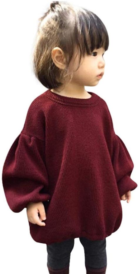 This is a link to Amazon and as an Amazon Associate I earn from qualifying purchases. GRNSHTS Baby Girls Loose Long Sleeve Knit Sweater #babyclothes #babysweaters Knitted Top Outfit, Crochet Sweater Design, Kids Winter Fashion, Loose Pullover Sweater, Girl Sleeves, Kids Fashion Clothes, Long Sleeve Knit Sweaters