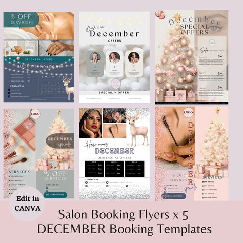 Christmas Salon Promotions, Special Offer Logo, Beauty Salon Business Plan, Salon Business Plan, Holiday Promotions, Flyer Layout, Salon Business, Christmas Flyer, Promotional Flyers