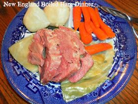 New England Dinner Recipe, Boiled Ham Dinner, Ham Boiled Dinner, Desserts On A Budget, New England Boiled Dinner, Cooking Pork Ribs, Boiled Ham, Boiled Dinner, Chicken Noodle Soup Crock Pot