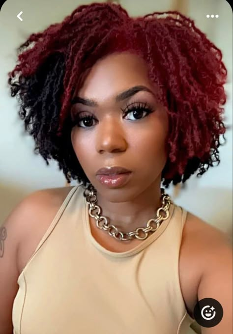 Microlocs Hair Color, Sister Locs With Color, Microlocs With Color, Microlocs Color Ideas Black Women, Micro Locs With Color, Colored Sisterlocks Black Women, Micro Locs With Shaved Sides, Dyed Microlocs Black Women, Colored Microlocs Black Women