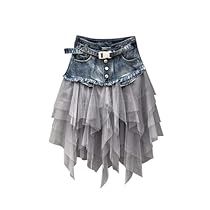 Rock Diy, Diy Gothic, Denim Skirt Outfit, Gothic Skirt, Denim Crafts Diy, Diy Outfits, Gothic Skirts, Y2k Skirt, Blue Denim Skirt