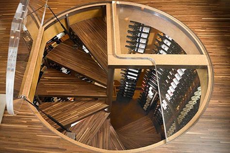 Spiral Wine Cellar, Circular Stairs, Spiral Staircases, Diy Staircase, Wine Cellar Design, Cellar Design, Spiral Stairs, Building Homes, Modern Houses Interior