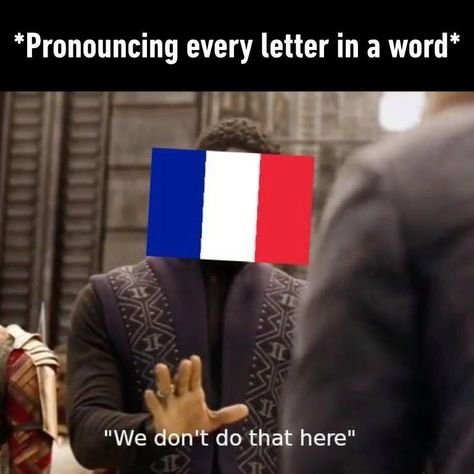 French pronunciation. French Jokes Humour, French Humor, French Pronunciation, French Puns, French Meme, Language Jokes, Learning French For Kids, Funny French, Learn Another Language