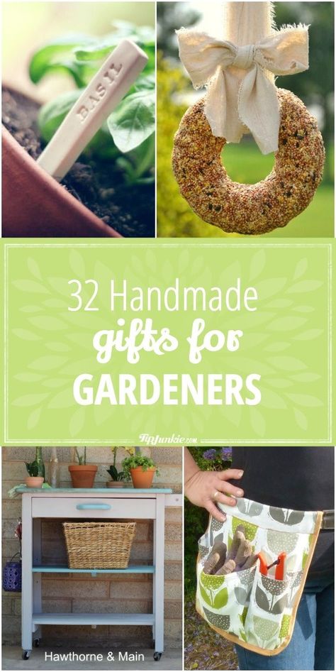 32 Handmade Gifts for Gardeners Gardening Crafts, Gifts For Gardeners, Gardening Gifts, Diy Gift Baskets, Creative Diy Gifts, Diy Holiday Gifts, Cadeau Diy, Diy Decorating, Gifts Fo