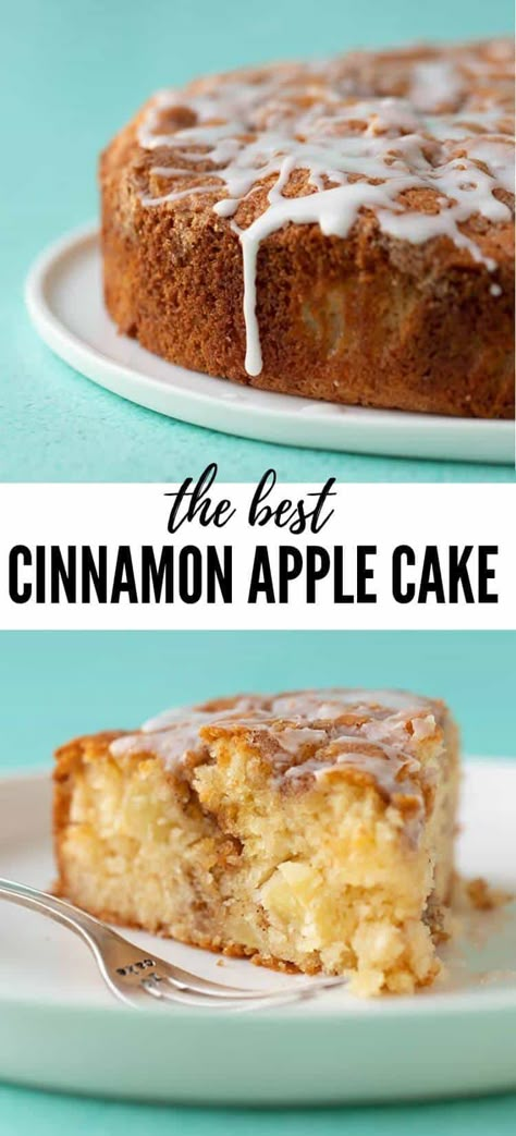 A deliciously easy Cinnamon Apple Cake made from scratch. This soft and tender Apple Cake is packed with fresh apples and features a crunchy cinnamon topping and a drizzle of sweet frosting. Recipe from sweetestmenu.com #cake #cinnamon #recipe #baking Cinnamon Apple Cake, Cake Cinnamon, Apple Cinnamon Cake, Apple Cake Recipe, Cinnamon Cake, Apple Cake Recipes, Cinnamon Apple, Best Cake Recipes, Easy Cinnamon