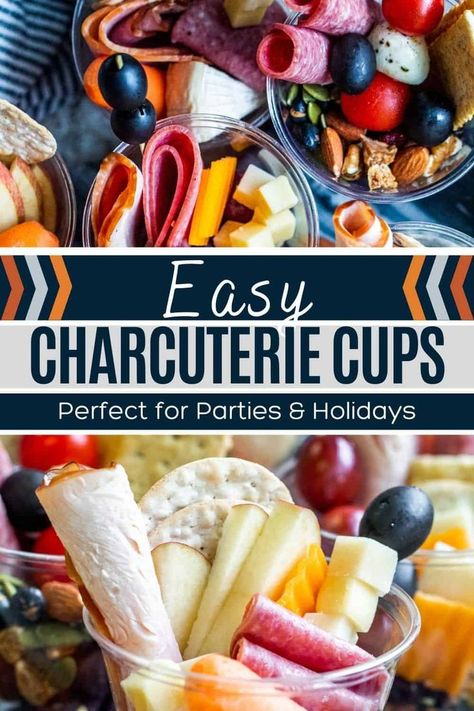 These Individual Charcuterie Cups are easy to assemble, versatile and great for parties. Plus, portable and customizable! Traditional Charcuterie Board, Individual Charcuterie Cups, Individual Charcuterie, Charcuterie Cups, Charcuterie Inspiration, Charcuterie And Cheese Board, Charcuterie Recipes, Shower Food, Party Food Appetizers