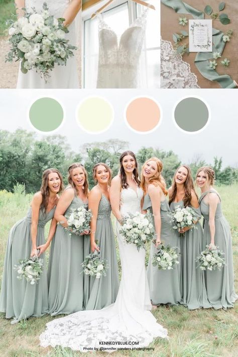 Bridesmaid Flowers Sage Green, May Wedding Colors Bridesmaid Dress, Pastel Green Bridesmaids Dresses, Green Pastel Wedding Theme, June Wedding Colors Bridesmaid Dress, Bridesmaid Dresses Spring 2023, Pastel Green Wedding Theme, Pastel Green Bridesmaid Dress, Sage Green Bridesmaid Dresses Mismatched