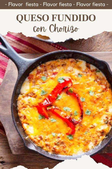 Cheese lovers, brace yourselves for Queso Fundido con Chorizo, aka the flaming cheese feast! Picture this: gooey white cheese, spicy jalapeños, and sizzling chorizo hanging out in a skillet, getting all melty in the oven. Flaming Cheese, Queso Fundido With Chorizo, Queso Fundido Recipe, Fundido Recipe, Queso Quesadilla, Beef Chorizo, Soy Chorizo, How To Cook Chorizo, Mexican Chorizo