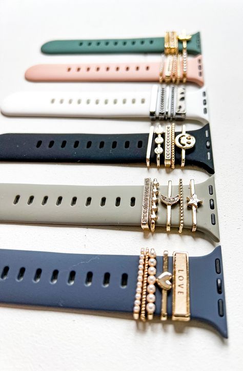 Watch Band Charms Apple Watch Band Charm Charm for Watch Band Watch Jewelry Apple Watch Charms for Watch Watch Band Accessories - Etsy Nederland Neutral Apple Watch Band, Watch Band Charms Diy, Diy Watch Charms, Apple Watch Jewelry Stack, Aesthetic Apple Watch Bands, Apple Watch Band Storage, Apple Watch Band Charms, Apple Watch Charms, Apple Watch Charm