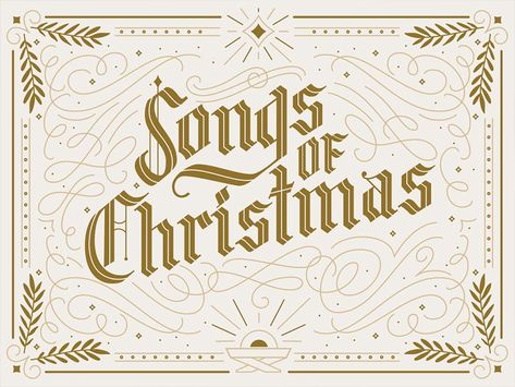 Songs of Christmas Sermon Branding by Fruitful Nativity Graphic Design, Christmas Branding Design, Christmas Graphic Design Inspiration, Christmas Border Design, Winter Branding, Christmas Design Graphic, Christmas Typography Design, Christmas Branding, Christmas Illustration Design