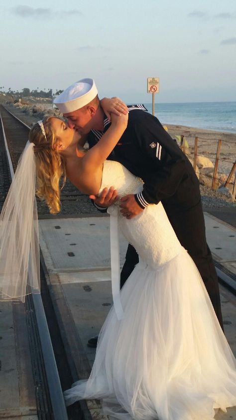 perfect wedding #military #navy #wedding #mermaid #weddingdress #sailor Navy Seal Wedding, Military Wedding Navy, Navy Couple Pictures, Navy Sailor Wedding, Us Navy Wedding, Navy Military Wedding, Navy Military Weddings, Naval Wedding, Navy Couple