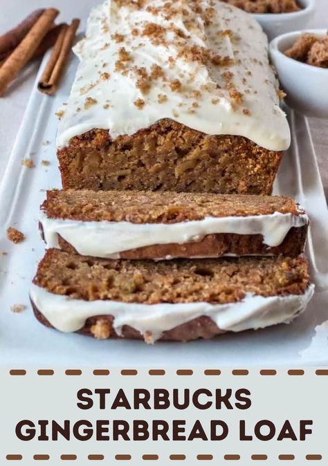 Starbucks Gingerbread Loaf Starbucks Gingerbread Loaf Recipe, Starbucks Gingerbread Loaf, Ginger Bread Loaf, Gingerbread Loaf Recipe, Walnut Topping, Gingerbread Loaf, Ginger Molasses Cookies, Ginger Nut, Gingerbread Cake