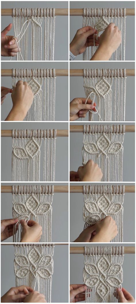 DIY Macrame Tutorial: Large 6 Petal Flower Using Double Half Hitch and Square Knots! – CSHEB Macrame Medium Wall Hanging, Unique Macrame Wall Hangings, Triple Macrame Plant Hanger Diy, Macrame Weaving Patterns, Diy Wall Art Macrame, How To Macrame Knots, Macrame Dreamcatcher Diy, Diy Macrame Flowers Tutorial, Macrame Rings Diy